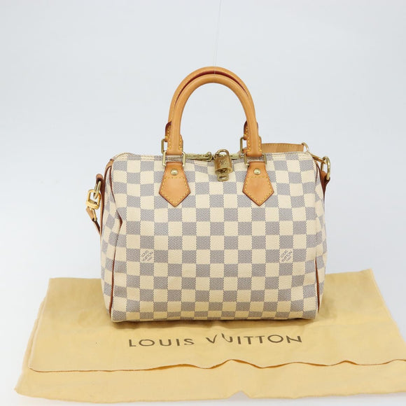 LOUIS VUITTON Damier Azur Speedy Bandouliere 25 Hand Bag N41000 LV Auth 143958V
