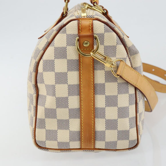 LOUIS VUITTON Damier Azur Speedy Bandouliere 25 Hand Bag N41000 LV Auth 143958V