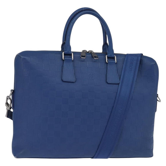 LOUIS VUITTON Damier Infini Porte DocumentsJules Bag Blue N41328 Auth 143959