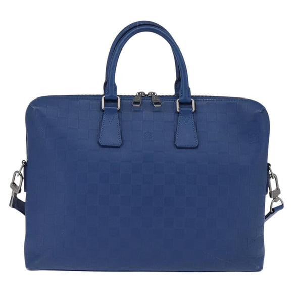 LOUIS VUITTON Damier Infini Porte DocumentsJules Bag Blue N41328 Auth 143959