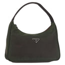 PRADA Hand Bag Nylon Green Auth 143961-1