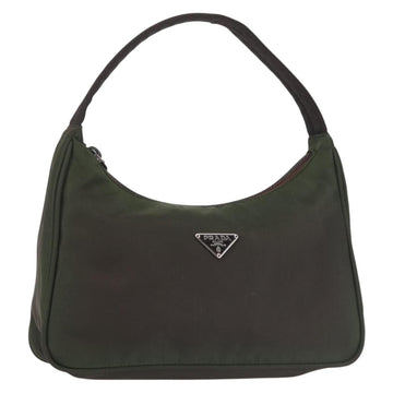 PRADA Hand Bag Nylon Green Auth 143961