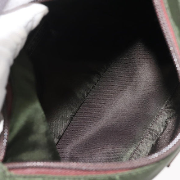 PRADA Hand Bag Nylon Green Auth 143961