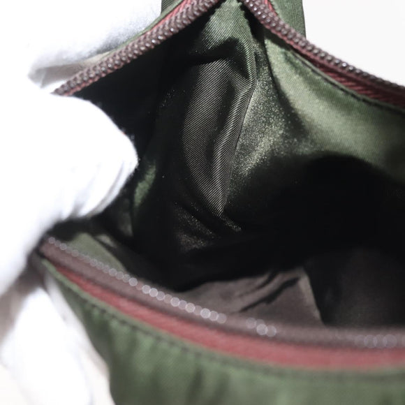 PRADA Hand Bag Nylon Green Auth 143961