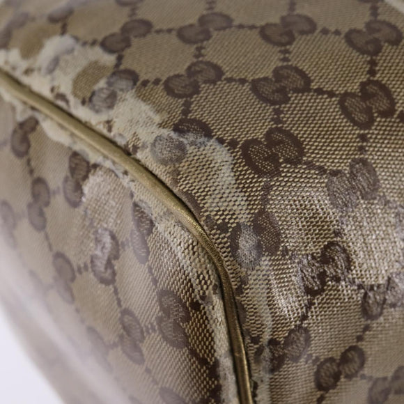 GUCCI GG Crystal Boston Bag Coated Canvas Beige Gold 193603 Auth 143964