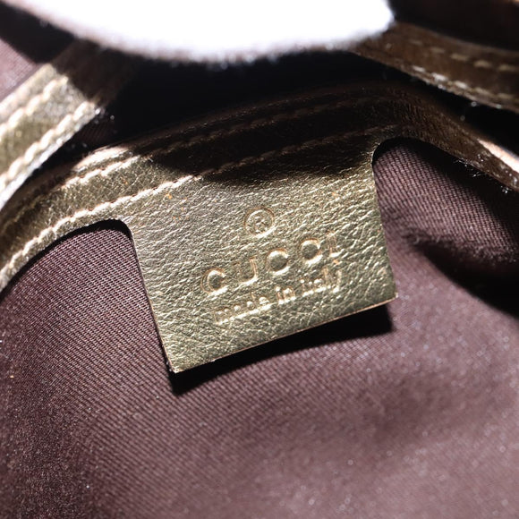 GUCCI GG Crystal Boston Bag Coated Canvas Beige Gold 193603 Auth 143964