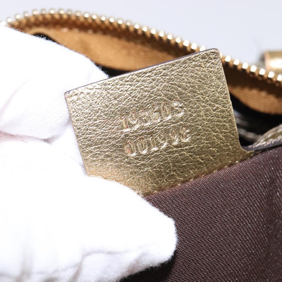 GUCCI GG Crystal Boston Bag Coated Canvas Beige Gold 193603 Auth 143964