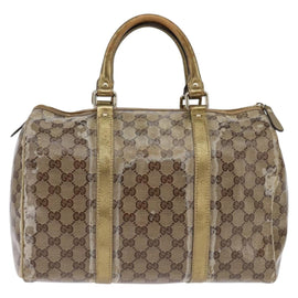GUCCI GG Crystal Boston Bag Coated Canvas Beige Gold 193603 Auth 143964 - 0