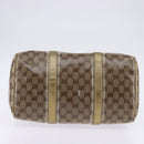 GUCCI GG Crystal Boston Bag Coated Canvas Beige Gold 193603 Auth 143964-5