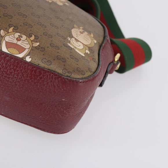 GUCCI Micro GG Supreme Doraemon Collaboration Tas PVC Beige 574886 Auth 143965