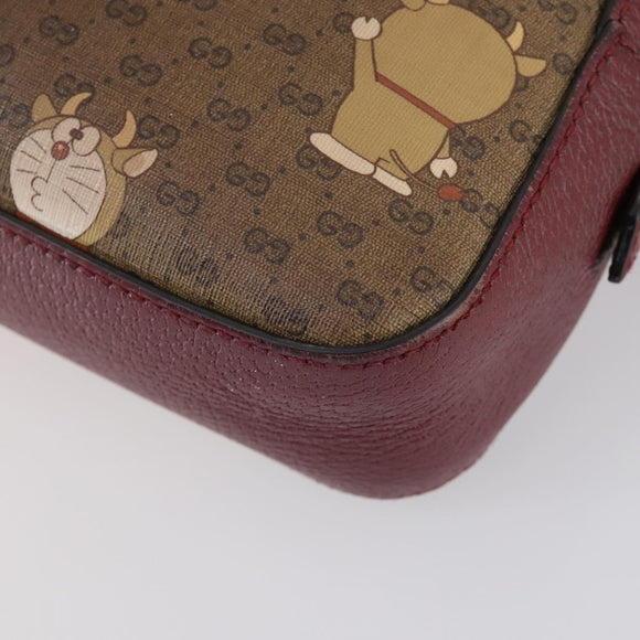 GUCCI Micro GG Supreme Doraemon Collaboration Tas PVC Beige 574886 Auth 143965
