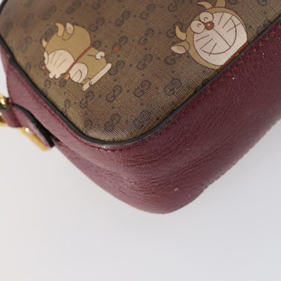 GUCCI Micro GG Supreme Doraemon Collaboration Tas PVC Beige 574886 Auth 143965