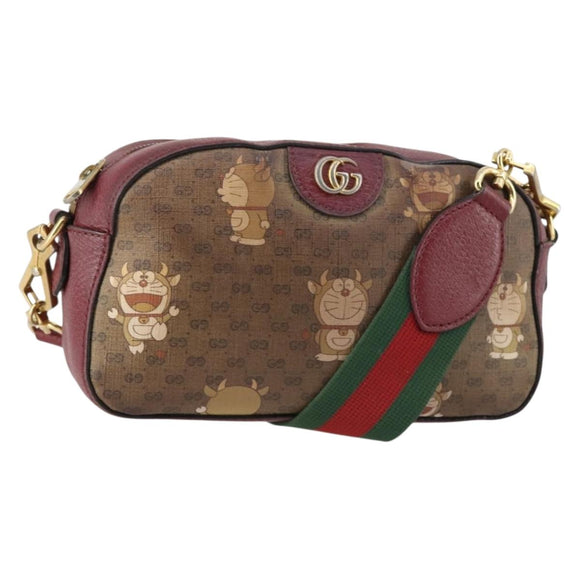 GUCCI Micro GG Supreme Doraemon Collaboration Tas PVC Beige 574886 Auth 143965