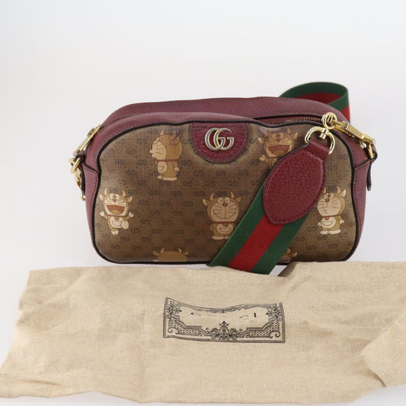 GUCCI Micro GG Supreme Doraemon Collaboration Tas PVC Beige 574886 Auth 143965