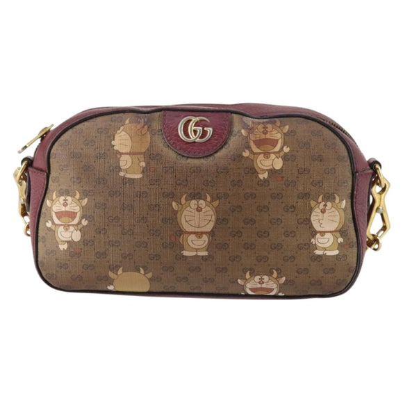GUCCI Micro GG Supreme Doraemon Collaboration Tas PVC Beige 574886 Auth 143965
