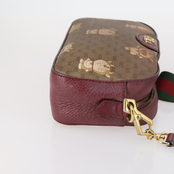 GUCCI Micro GG Supreme Doraemon Collaboration Tas PVC Beige 574886 Auth 143965
