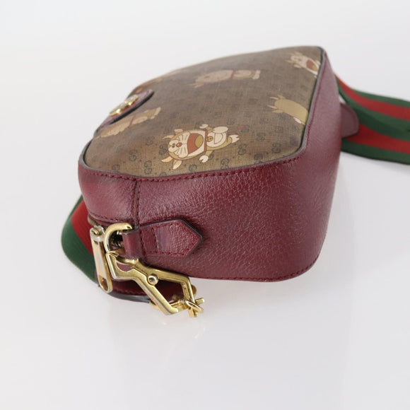 GUCCI Micro GG Supreme Doraemon Collaboration Tas PVC Beige 574886 Auth 143965