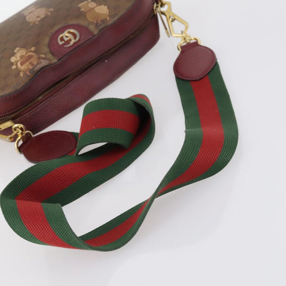 GUCCI Micro GG Supreme Doraemon Collaboration Tas PVC Beige 574886 Auth 143965