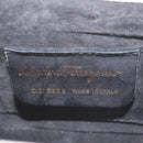 Salvatore Ferragamo Gancini Hand Bag Leather White Gold Auth 143966-12