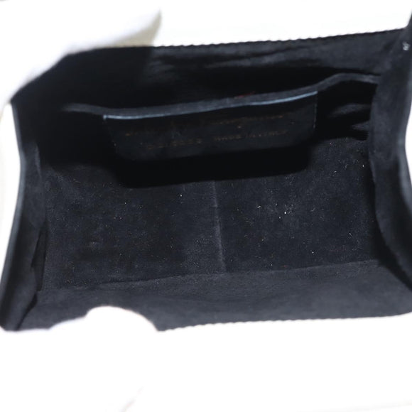 Salvatore Ferragamo Gancini Hand Bag Leather White Gold Auth 143966