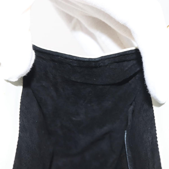 Salvatore Ferragamo Gancini Hand Bag Leather White Gold Auth 143966