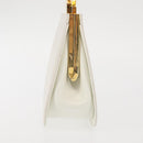 Salvatore Ferragamo Gancini Hand Bag Leather White Gold Auth 143966-3