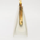 Salvatore Ferragamo Gancini Hand Bag Leather White Gold Auth 143966-4