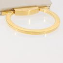 Salvatore Ferragamo Gancini Hand Bag Leather White Gold Auth 143966-7