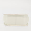 Salvatore Ferragamo Gancini Hand Bag Leather White Gold Auth 143966-5