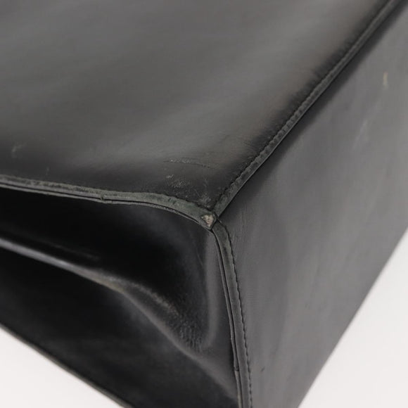 Salvatore Ferragamo Gancini Hand Bag Leather Black Gold Auth 143967