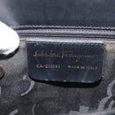 Salvatore Ferragamo Gancini Hand Bag Leather Black Gold Auth 143967-12