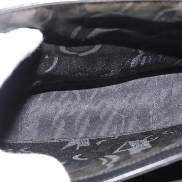 Salvatore Ferragamo Gancini Hand Bag Leather Black Gold Auth 143967