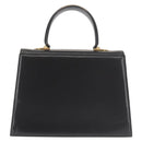 Salvatore Ferragamo Gancini Hand Bag Leather Black Gold Auth 143967-2