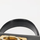 Salvatore Ferragamo Gancini Hand Bag Leather Black Gold Auth 143967-14