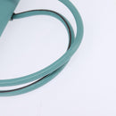 Salvatore Ferragamo Gancini Hand Bag Leather Gold Emerald Green Auth 143968-7