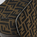 FENDI Zucca Canvas Hand Bag Brown Black gold Auth 143970-14