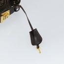 FENDI Zucca Canvas Hand Bag Brown Black gold Auth 143970-9