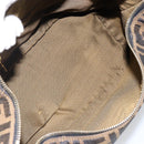 FENDI Zucca Canvas Hand Bag Brown Black gold Auth 143970-11