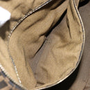 FENDI Zucca Canvas Hand Bag Brown Black gold Auth 143970-22