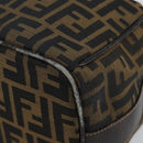 FENDI Zucca Canvas Hand Bag Brown Black gold Auth 143970-8