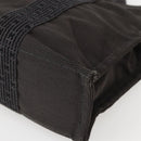 HERMES Her Line PM Hand Bag Canvas Gray Silver Auth 143972-9