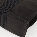 HERMES Her Line PM Hand Bag Canvas Gray Silver Auth 143972-15