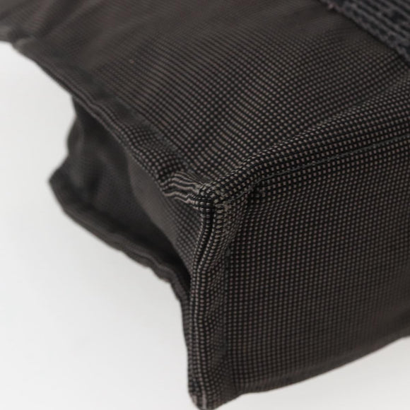 HERMES Her Line PM Hand Bag Canvas Gray Silver Auth 143972