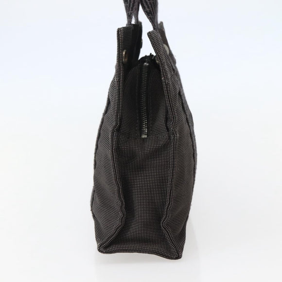 HERMES Her Line PM Hand Bag Canvas Gray Silver Auth 143972