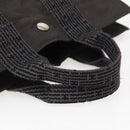 HERMES Her Line PM Hand Bag Canvas Gray Silver Auth 143972-7