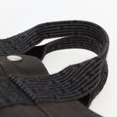 HERMES Her Line PM Hand Bag Canvas Gray Silver Auth 143972-8