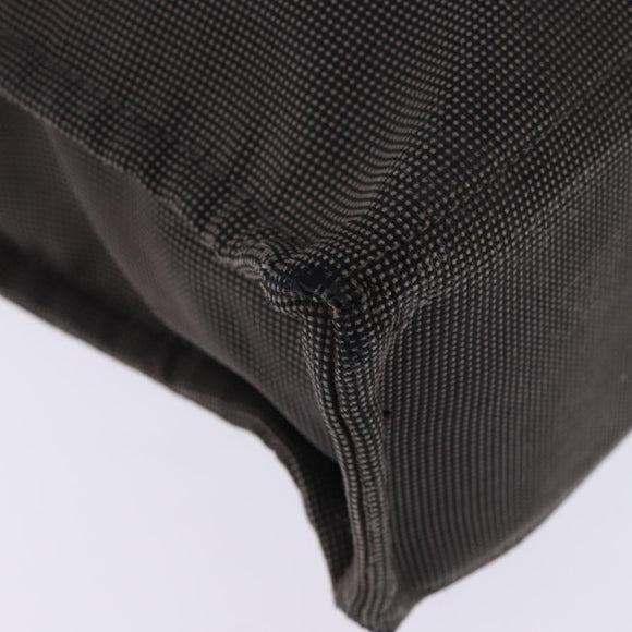 HERMES Her LineMM Hand Bag Canvas Gray Silver Auth 143973