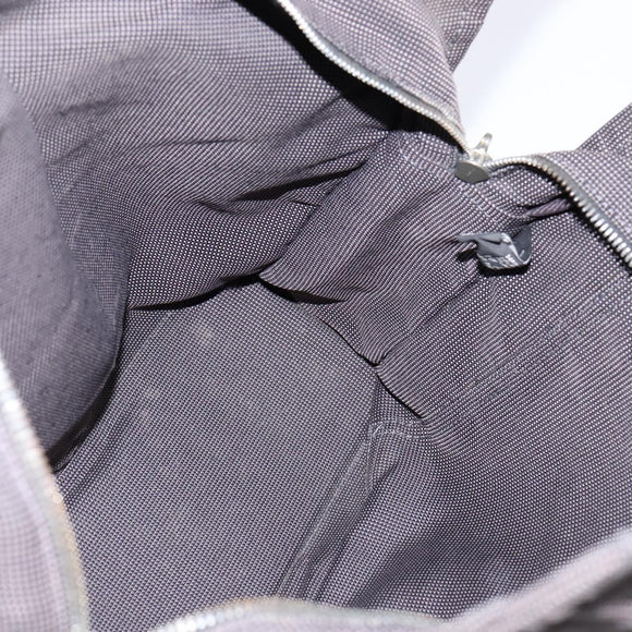 HERMES Her LineMM Hand Bag Canvas Gray Silver Auth 143973