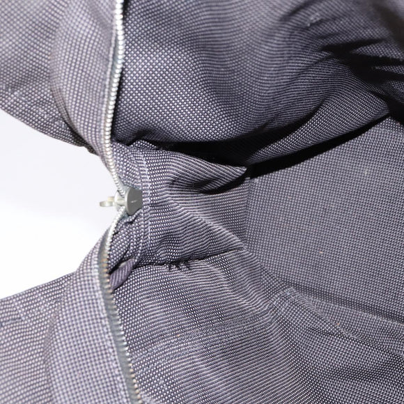 HERMES Her LineMM Hand Bag Canvas Gray Silver Auth 143973