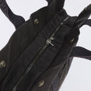 HERMES Her LineMM Hand Bag Canvas Gray Silver Auth 143973-6